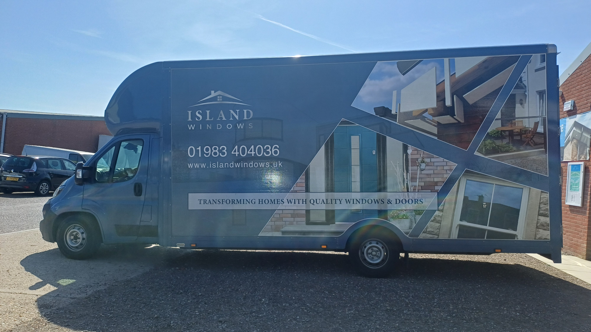 Island Windows branded delivery van — Isle of Wight