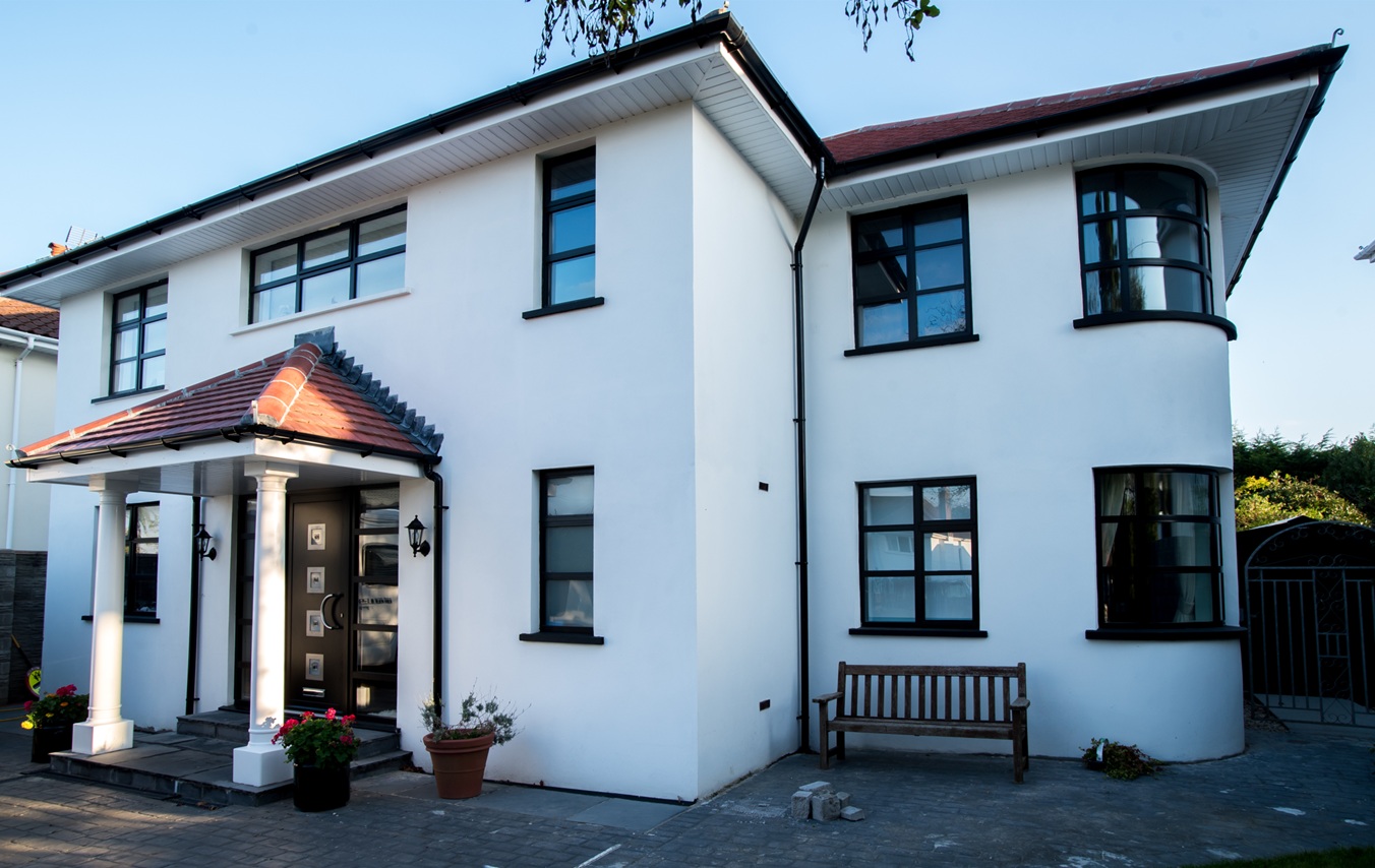 White house with uPVC casement windows