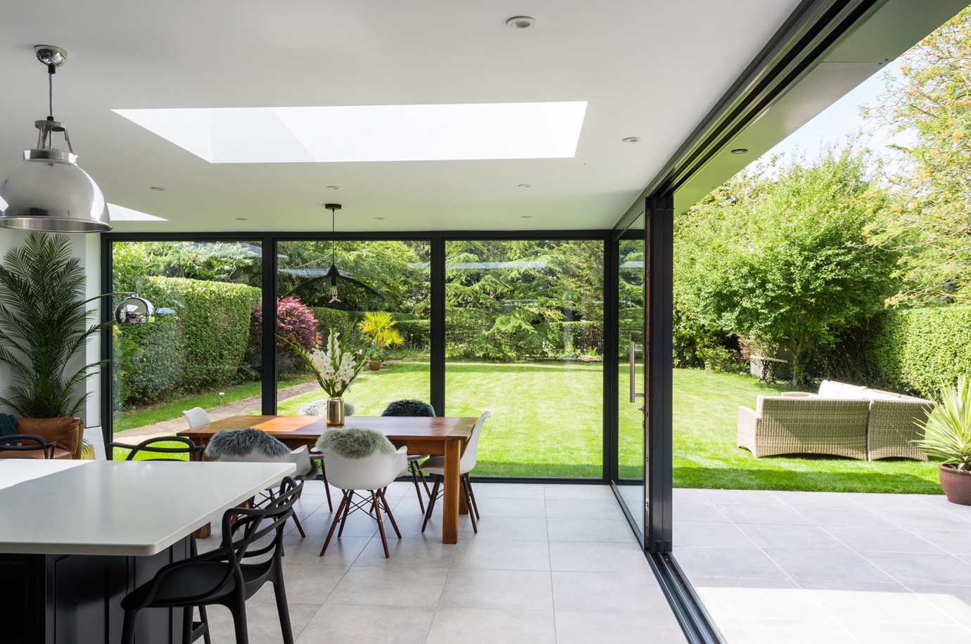 Aluminium sliding doors interior view
