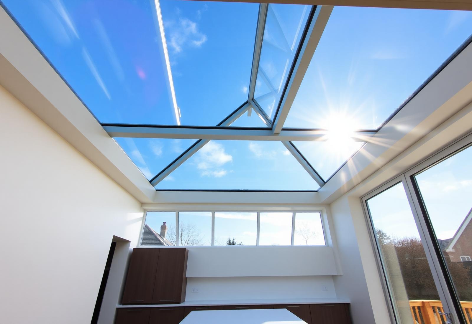 Glazed roof lantern interior